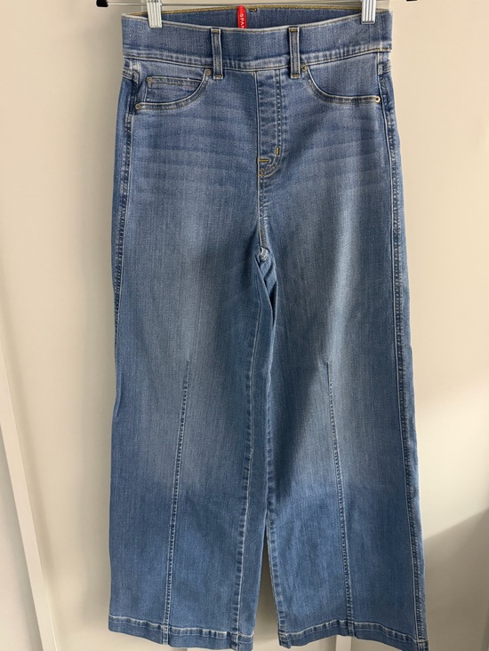 SPANX Denim - SPANX Seamed Front Pull On Wide Leg Jeans Size S New